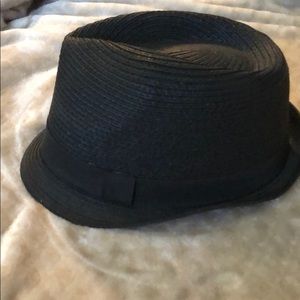 Women’s black paper straw fedora hat